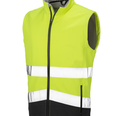 R451X - Printable Safety Softshell Gilet A high visibility, on-trend softshell gilet, perfect for laying up with other garments