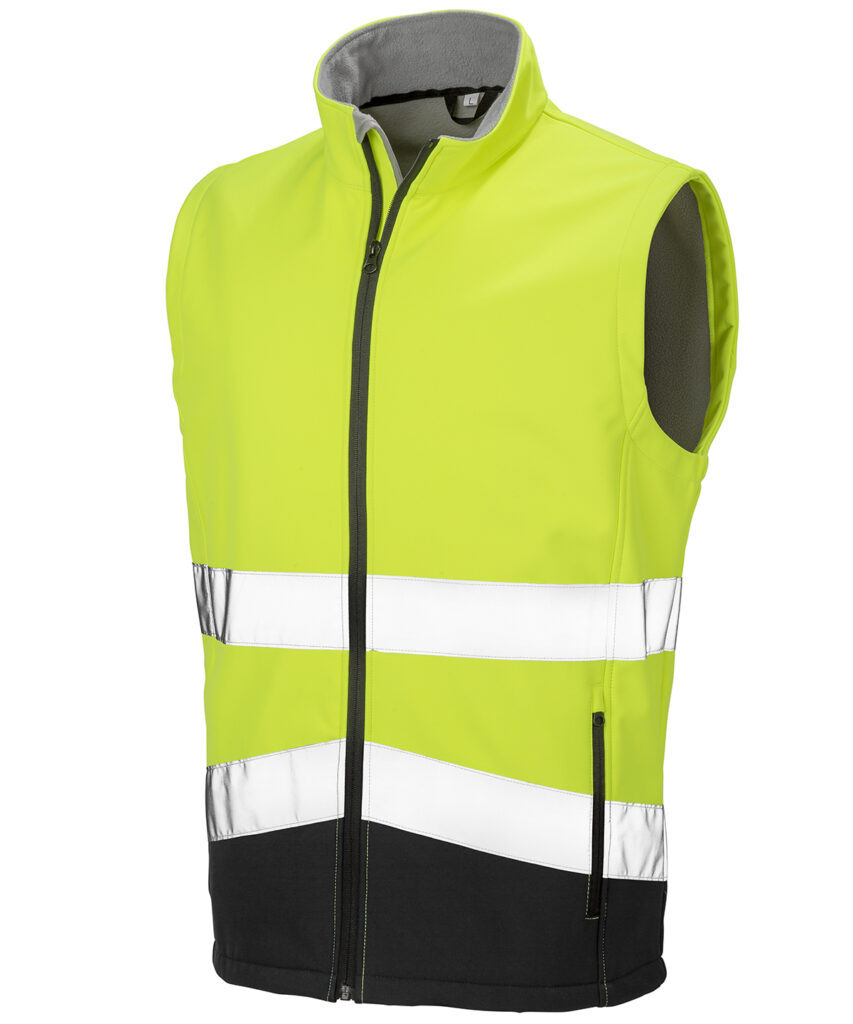 R451X - Printable Safety Softshell Gilet A high visibility, on-trend softshell gilet, perfect for laying up with other garments