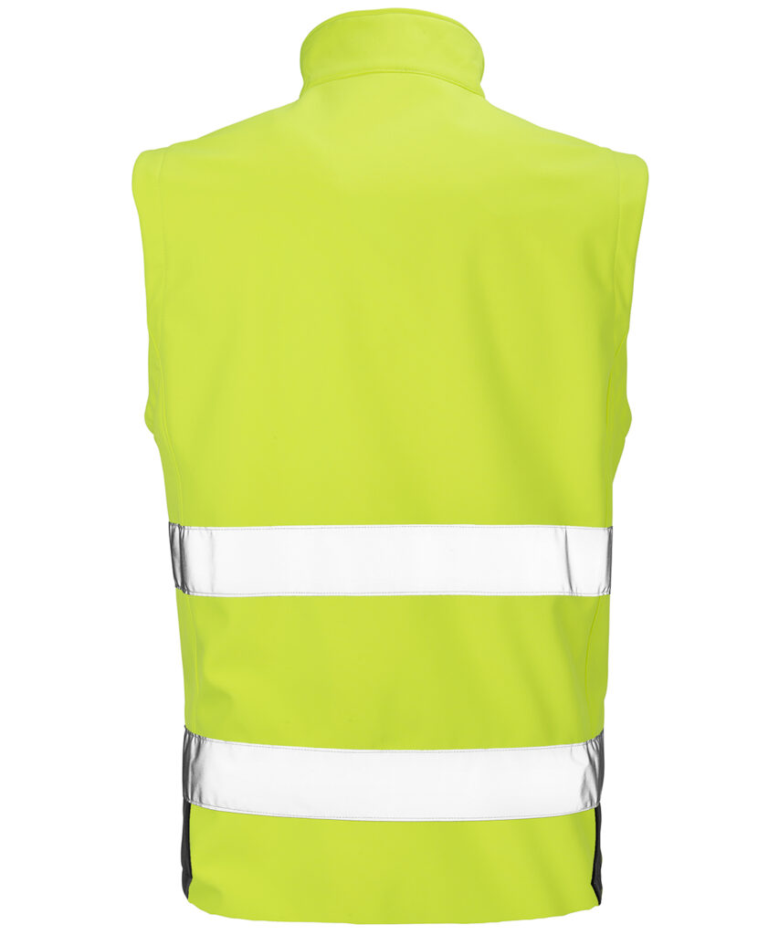 R451X - Printable Safety Softshell Gilet A high visibility, on-trend softshell gilet, perfect for laying up with other garments