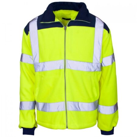 37841 Supertouch Hi Vis Yellow Rain Patch Fleece Jacket