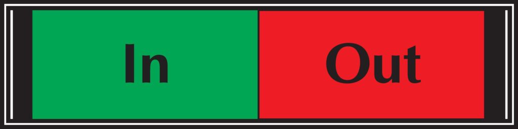 G6DB/IO - 50x200mm In/out slider sign