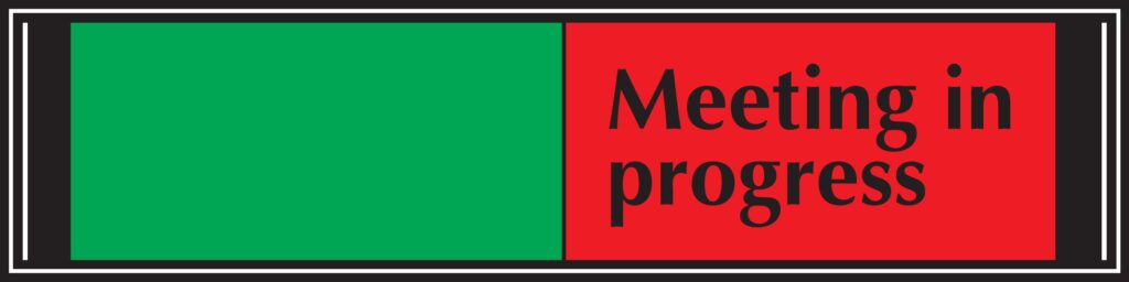 G6DB/MP - 50x200mm Meeting in progress slider sign
