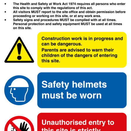 HA28133R - 400x300mm Site Safety Legal Text Site Safety Board