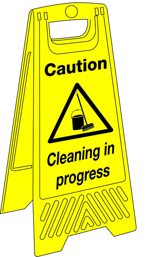 JANC163 - 680x300mm Caution Cleaning in progress Floor Stand