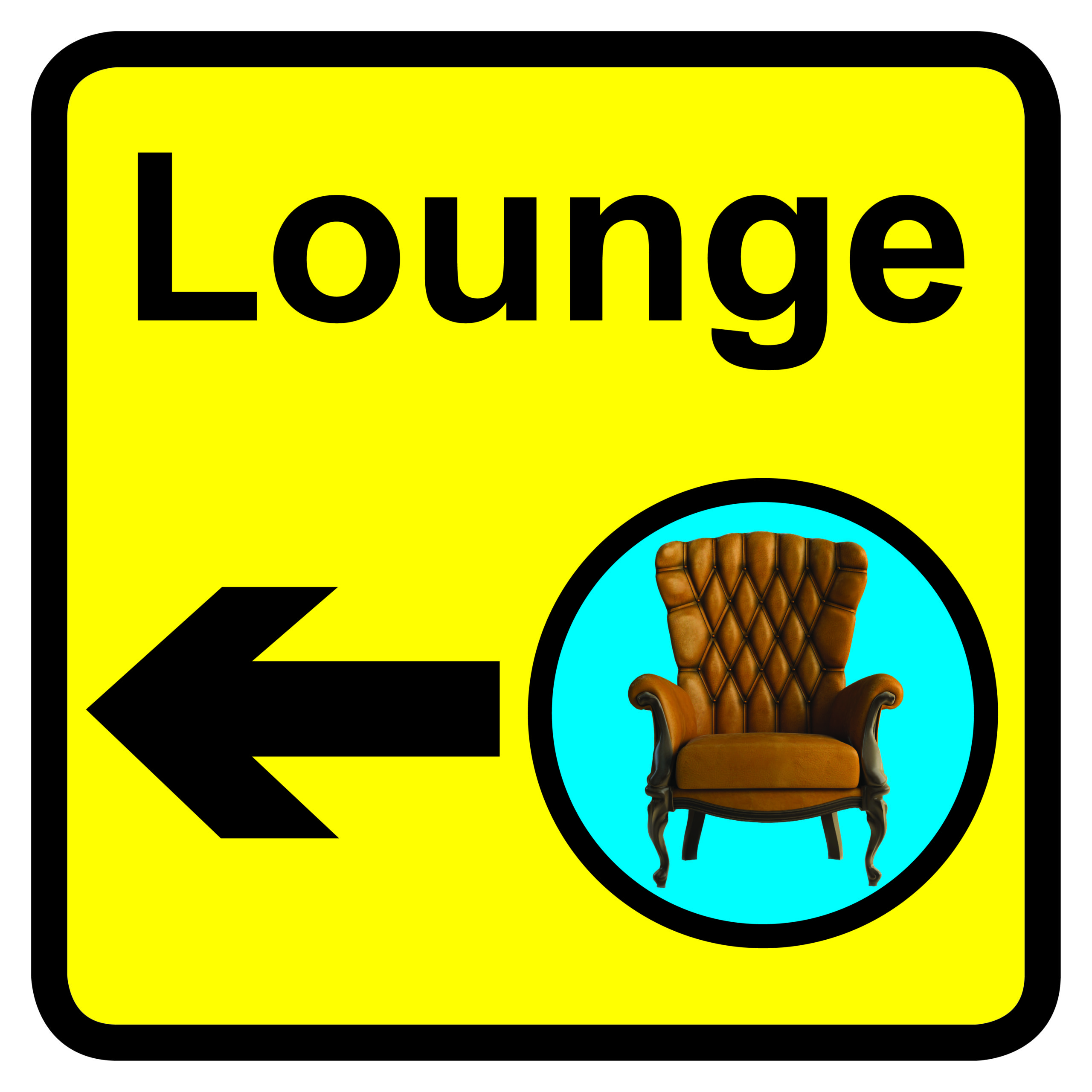 KAI201 - 300x300mm Lounge Dementia Sign Arrow Left