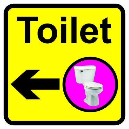 KAI203 - 300x300mm Toilet Dementia Sign Arrow Left