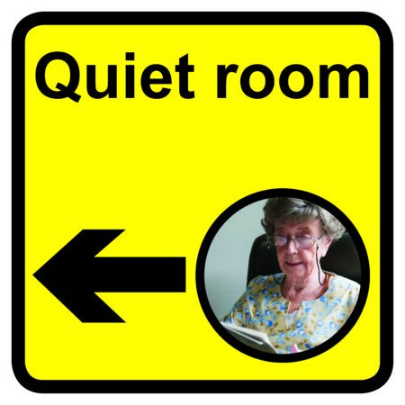 KAI212 - 300x300mm Quiet room Dementia Sign Arrow Left