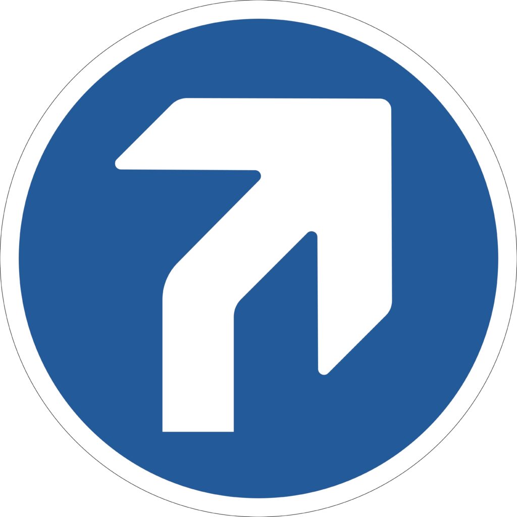 SDIS100BBASV - 450mm Dia Right Arrow Blue Anti-slip Floor Sign