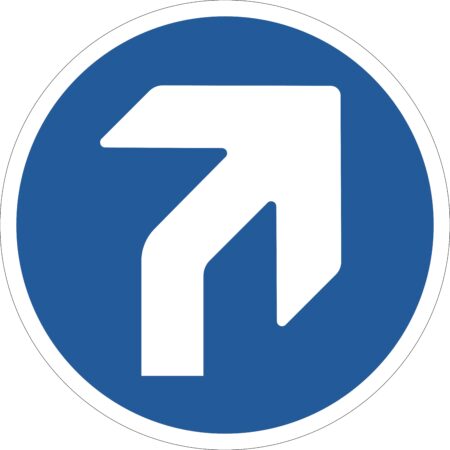 SDIS100BBASV - 450mm Dia Right Arrow Blue Anti-slip Floor Sign