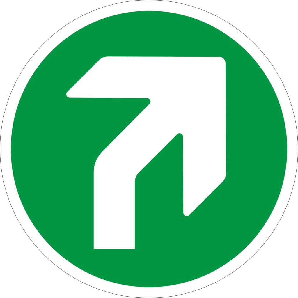 SDIS101BBASV - 450mm Dia Right Arrow Green Anti-slip Floor Sign
