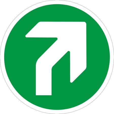 SDIS101BBASV - 450mm Dia Right Arrow Green Anti-slip Floor Sign