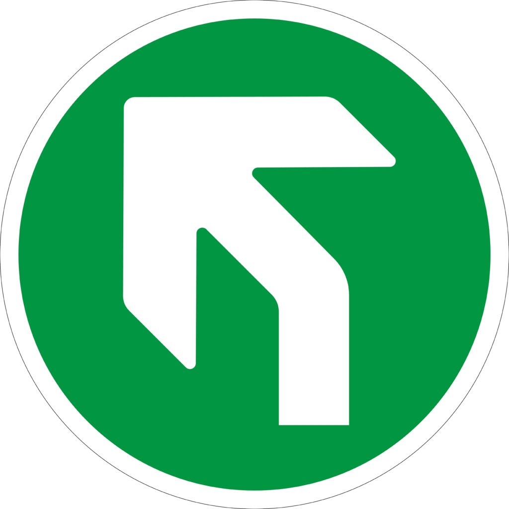 SDIS104BBASV - 450mm Dia Left Arrow Green Anti-slip Floor Sign
