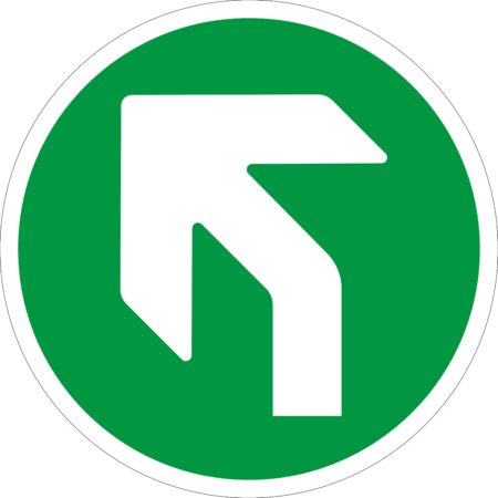 SDIS104BBASV - 450mm Dia Left Arrow Green Anti-slip Floor Sign