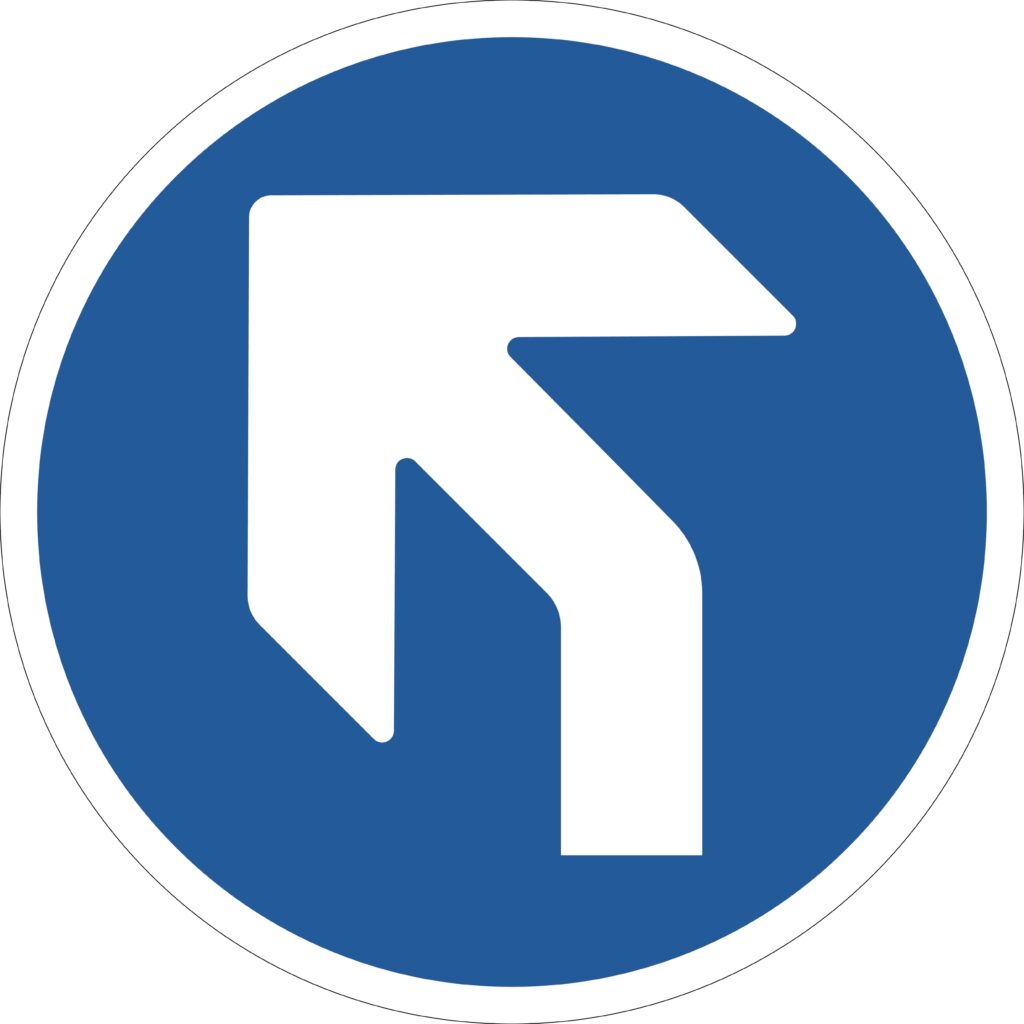 SDIS105BBASV - 450mm Dia Left Arrow Blue Anti-slip Floor Sign