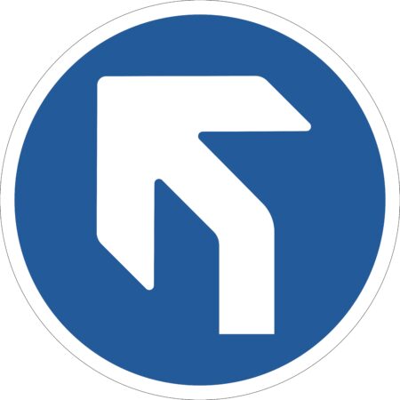 SDIS105BBASV - 450mm Dia Left Arrow Blue Anti-slip Floor Sign