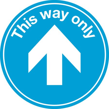 SDIS62BBASV - 450mm Dia This Way Only Blue Anti-slip Floor Sign
