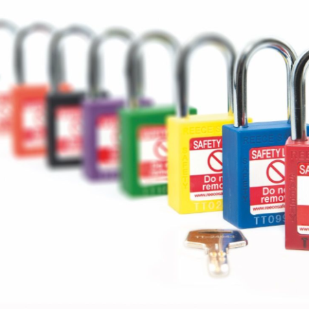 RCE29 - Nylon Body Safety Padlock Sold In Singles- Choose From Black, Blue, Green, Orange, Purple, Red, White, Yellow