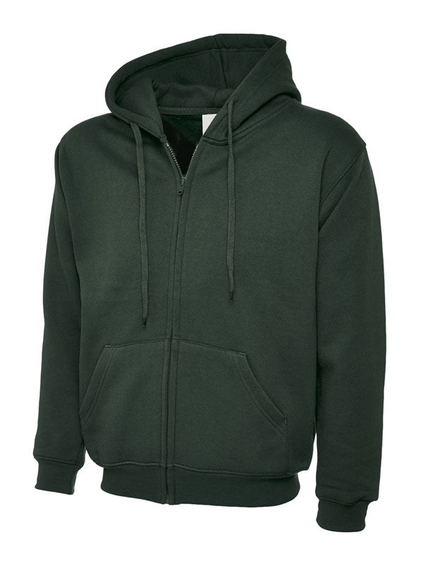 UC504 Adults Classic Full Zip Hooded Sweatshirt Unisex, 50% Polyester 50% Cotton 300GSM