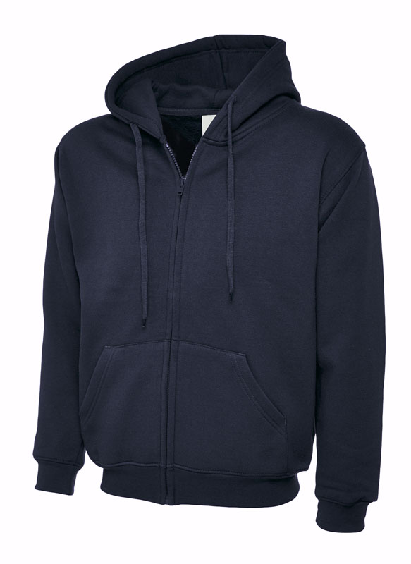 UC504 Adults Classic Full Zip Hooded Sweatshirt Unisex, 50% Polyester 50% Cotton 300GSM
