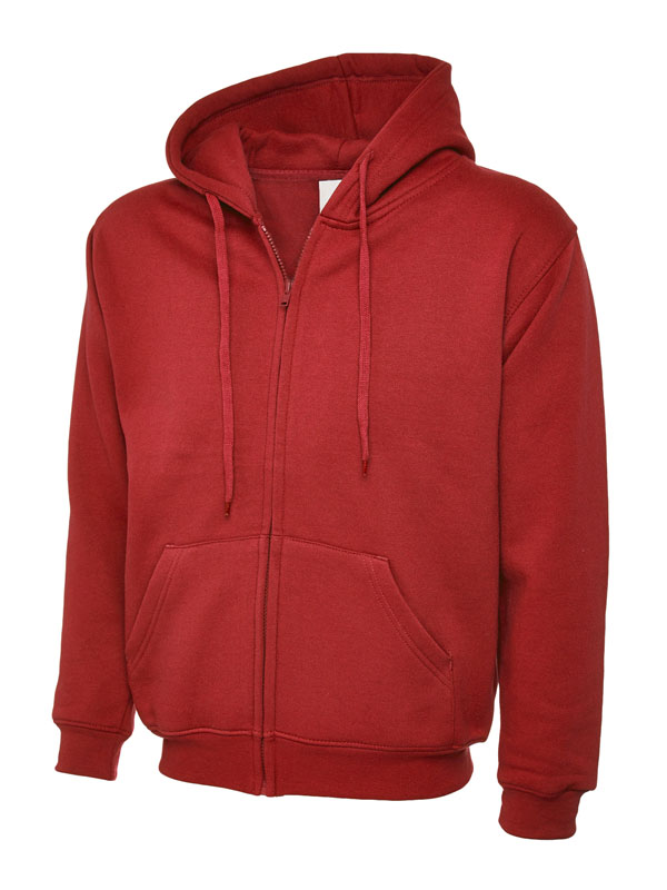 UC504 Adults Classic Full Zip Hooded Sweatshirt Unisex, 50% Polyester 50% Cotton 300GSM