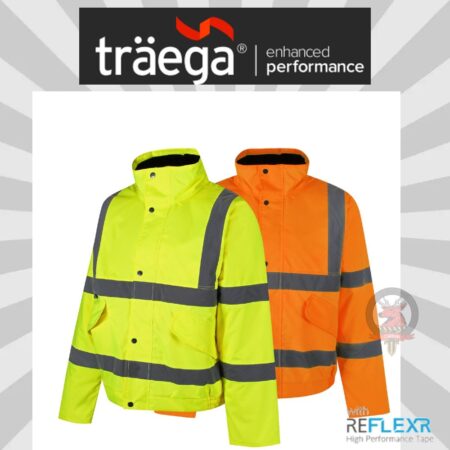 High-vis Traega bomber jacket-TBJ01-with Reflexr Tape-Class 3