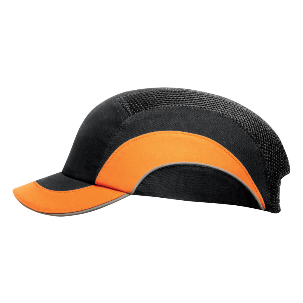 ABR000-00N-500 - Hardcap™ A1+ Bump Cap Black & Hi-Vis Orange HardCap A1+ 7cm Long Peak