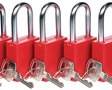 LOL15  ABUS Lockout Safety Padlocks Supplied in packs of 6 Supplied in packs of 6 Available in Black Blue Green Orange Red Yellow