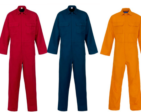 Weld-Tex® FR Basic 320g flame retardant 100% cotton drill Coverall EN ISO 11611:2015 Class 1 EN ISO 11612:2015 A1+A2 B1 C1 F1