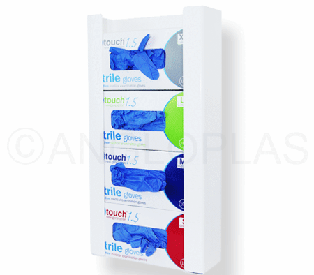GD4-BIO. Quad Glove Box Dispenser + Lifelong Antimicrobial Protection