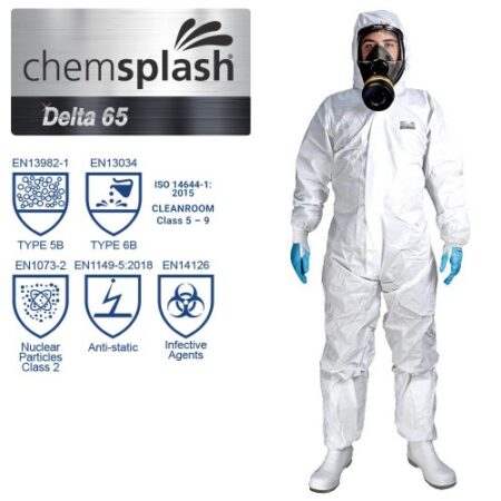 Delta 65 - Laminated Super Strong Chemsplash Coverall (Formerly Delta67) With thumb loops
