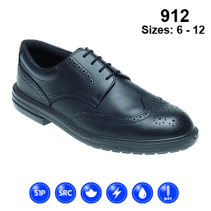 912 - HIMALAYAN Black Leather Brogue Safety Shoe