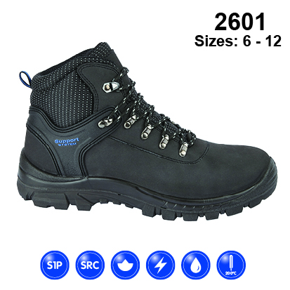 2601 HIMALAYAN Black Leather Upper Safety Hiker With Steel Toecap And Midsole