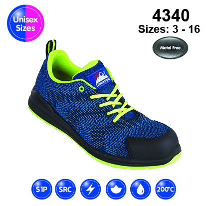 4340 HIMALAYAN Blue #FlyKnit Mesh Safety Trainer with Metal Free Toecap and Midsole