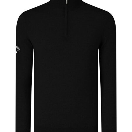 CW075 Ribbed ¼ zip Merino sweater