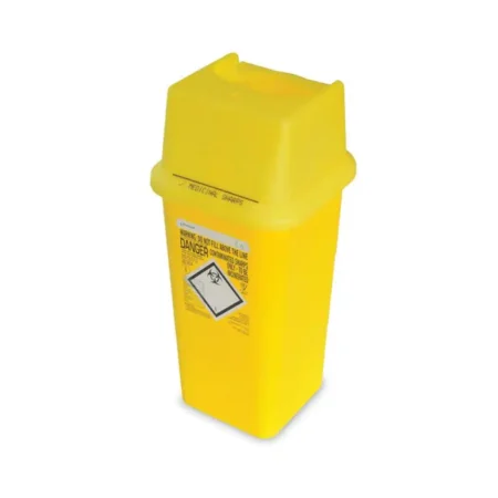 DN05430 - Sharpsafe Rectangular Sharps Bin Yellow Lid 7 Litre