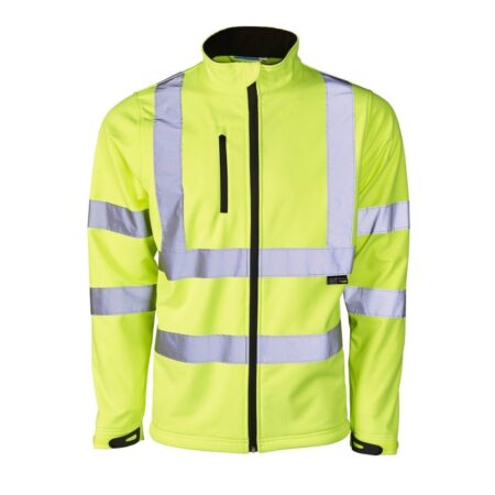 36S41 - Supertouch Hi Vis Yellow Safe and looking smart Softshell Jacket, Breathable & Shower proof