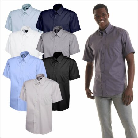 UC702 Mens Pinpoint Oxford Half Sleeve Shirt