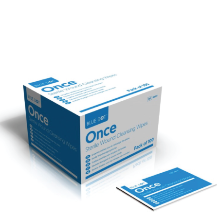 86972 - BLUE DOT STERILE SALINE WIPES box of 100