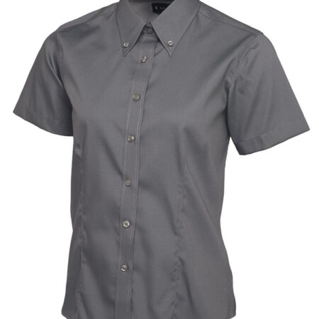 UC704 Ladies Pinpoint Oxford Half Sleeve Shirt - Image 2