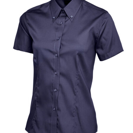 UC704 Ladies Pinpoint Oxford Half Sleeve Shirt - Image 5