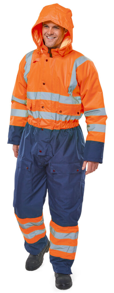 BD900ORN - TWO TONE HIVIZ THERMAL WATERPROOF COVERALL OR/N