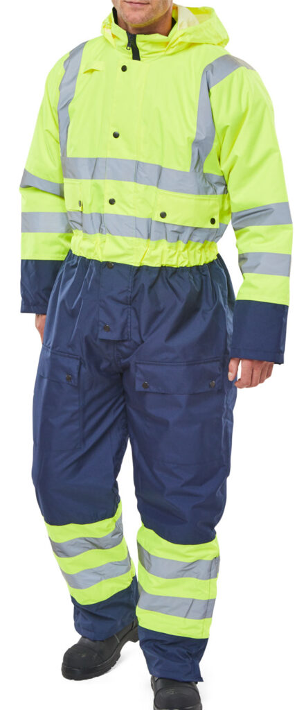 BD900SYN - TWO TONE HIVIZ THERMAL WATERPROOF COVERALL SY/N