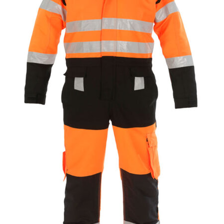 HYD048471ORBL - HOVE HIVIS TWO TONE COVERALL ORANGE/BLACK