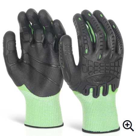 Cut Resistant Fully Coated Cut D Impact Glove Green