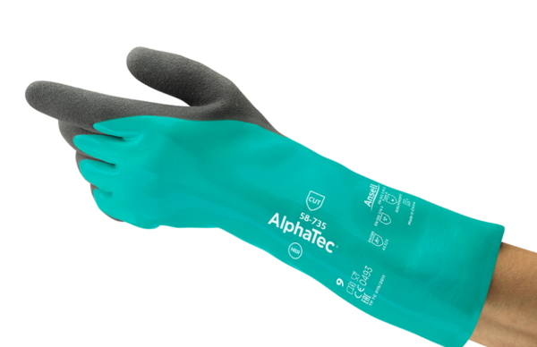 Ansell Alphatec 58-735 Green Cut C Nitrile Chemical Gauntlet
