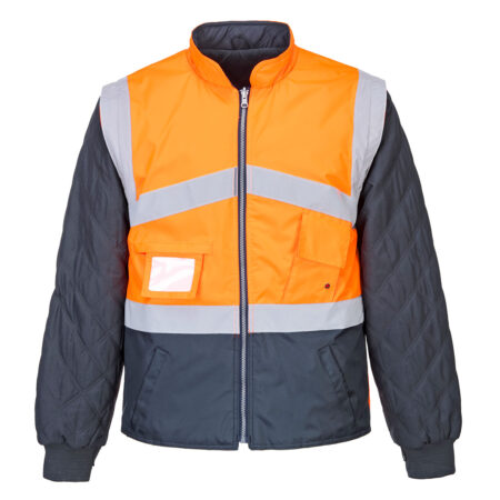 Portwest S769 - high-visibility orange reversible showerproof jacket/bodywarmer