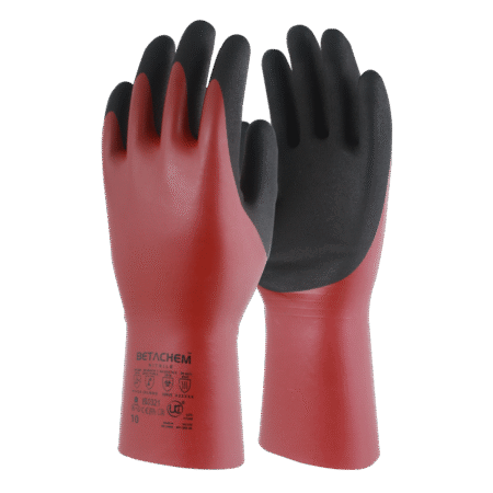 BETACHEM Dual Coated Nitrile Chemical Gauntlet Gloves