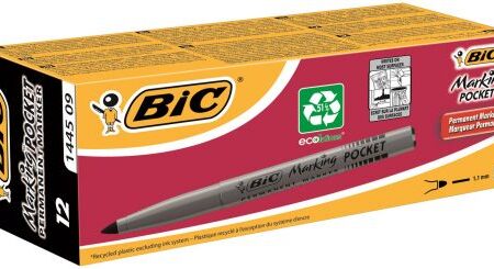 BC45095 - Bic Pocket Permanent Marker Bullet Tip Black (Pack of 12)