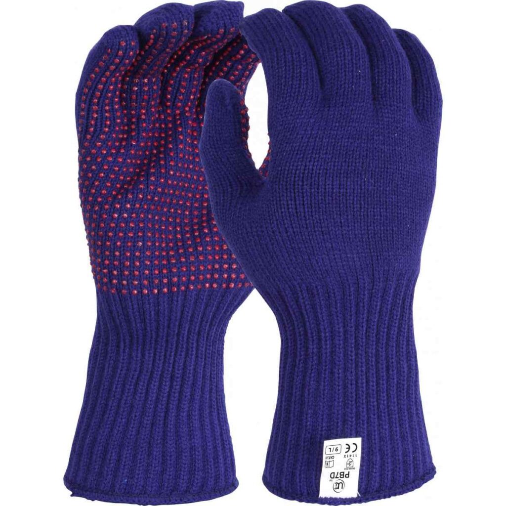 G/PB7D/BL - LONG CUFF THERMAL ACRYLIC DOTTED