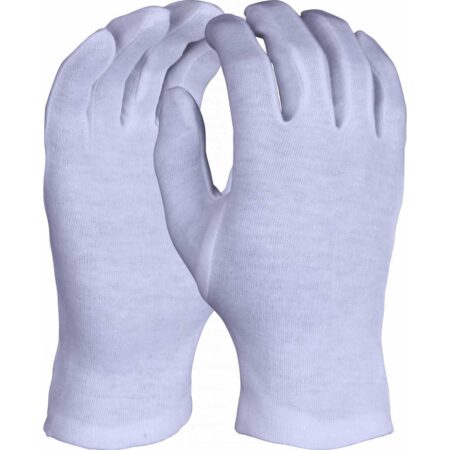 G/STOCBL - BLEACHED STOCKINETTE FOURCHETTE - Premium bleached stockinette open cuff gloves 59p/pair sold in packs of 10